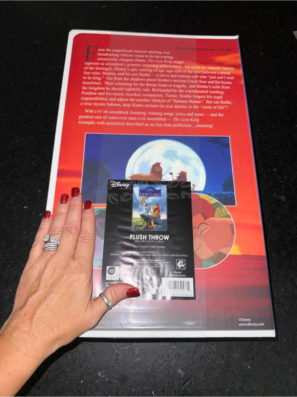 NEW SEALED Disney LION KING VHS Boxed Silk Touch Throw Blanket 50×70